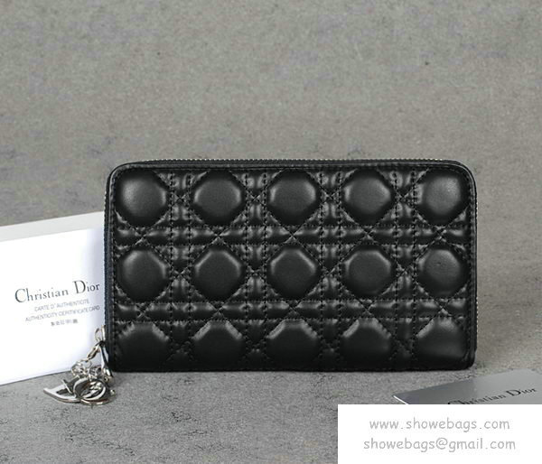 dior wallet escapade lambskin leather 0082 black